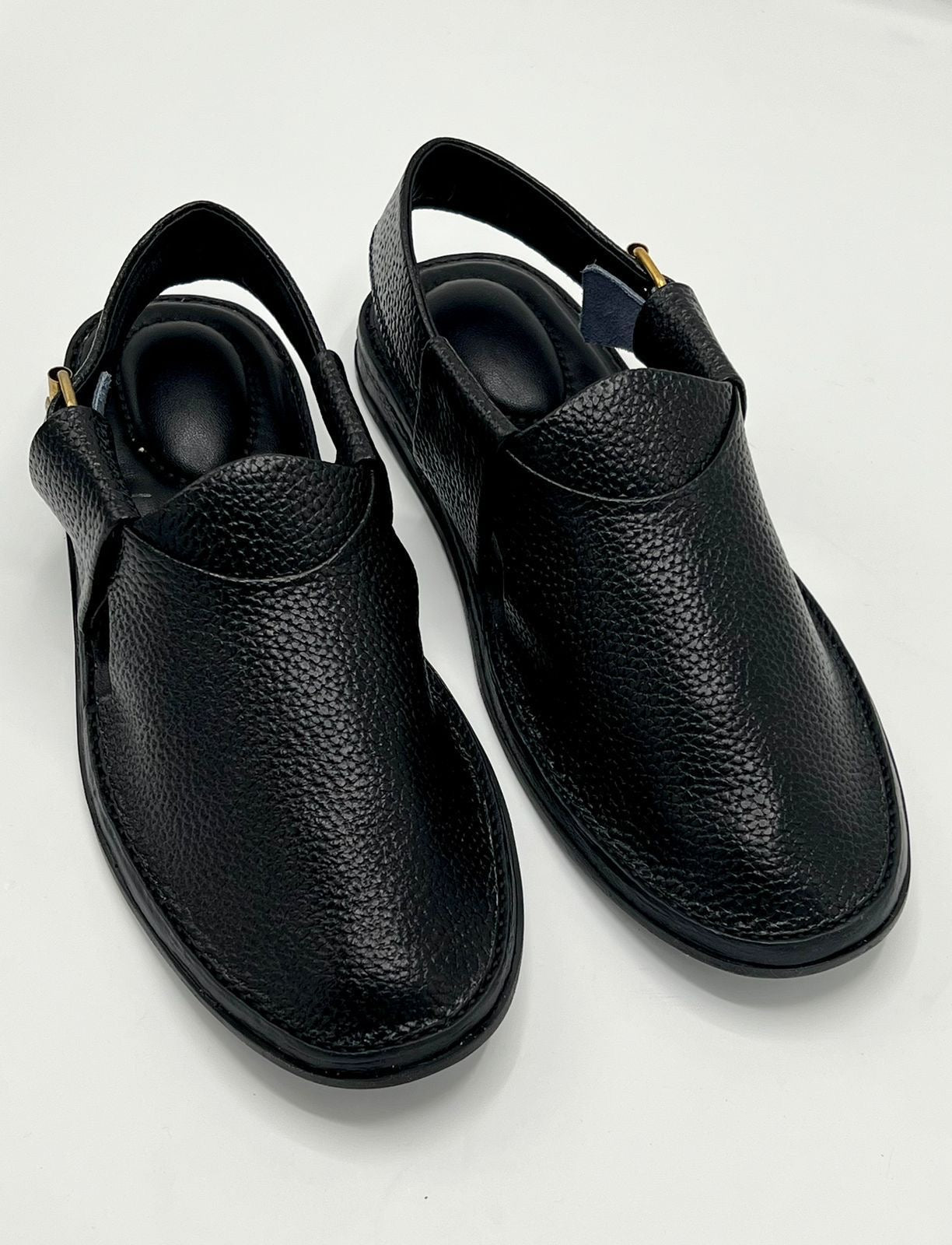 Jeans Black Dotted Peshawari Chappal