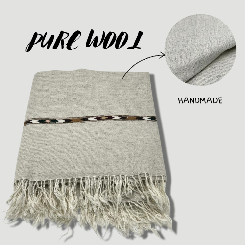 Angora Pure Handmade Woollen Grey Shawl