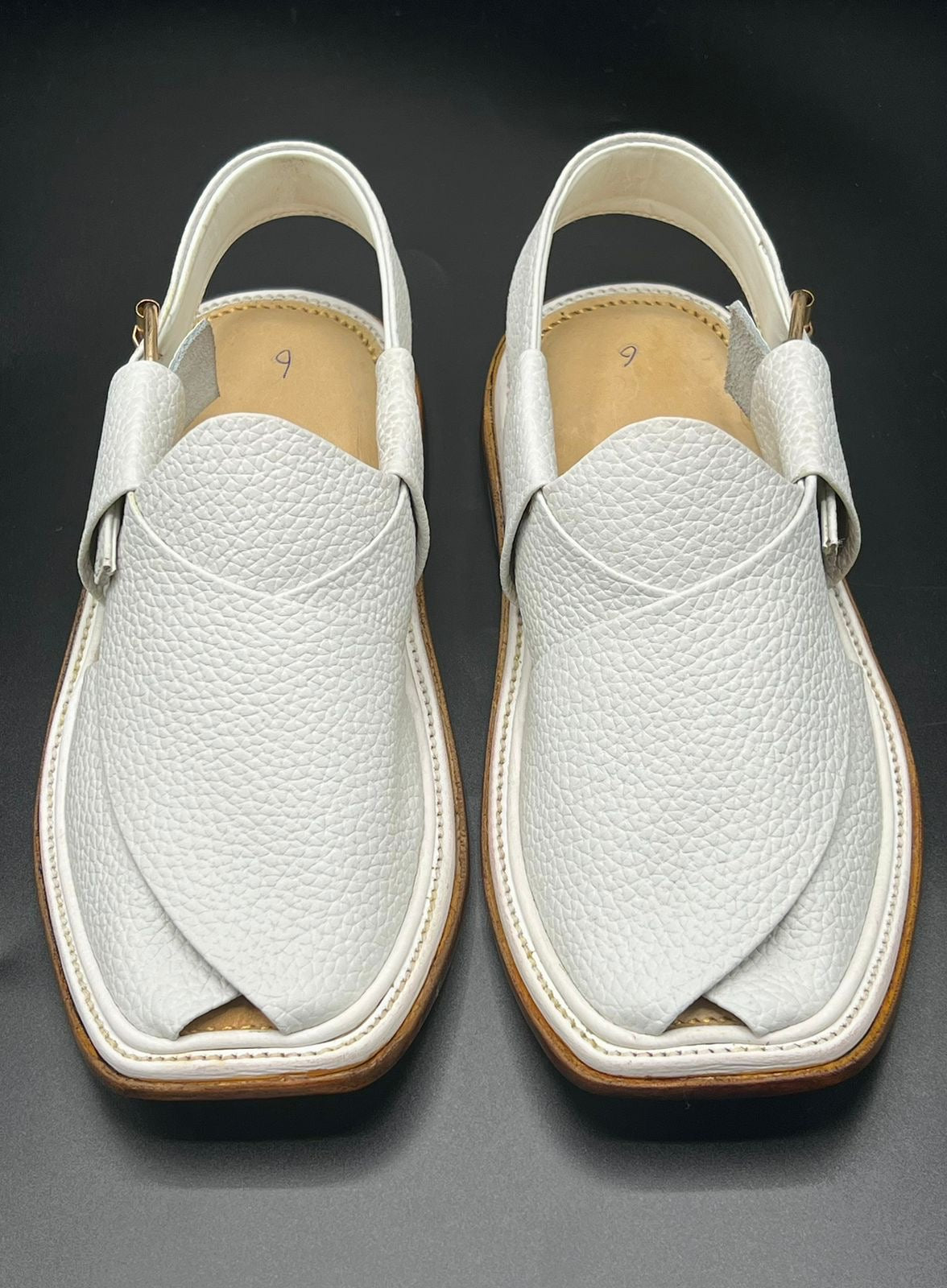 Leather Sole White Dotted