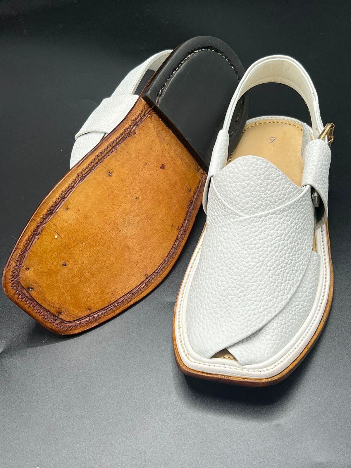 Leather Sole White Dotted