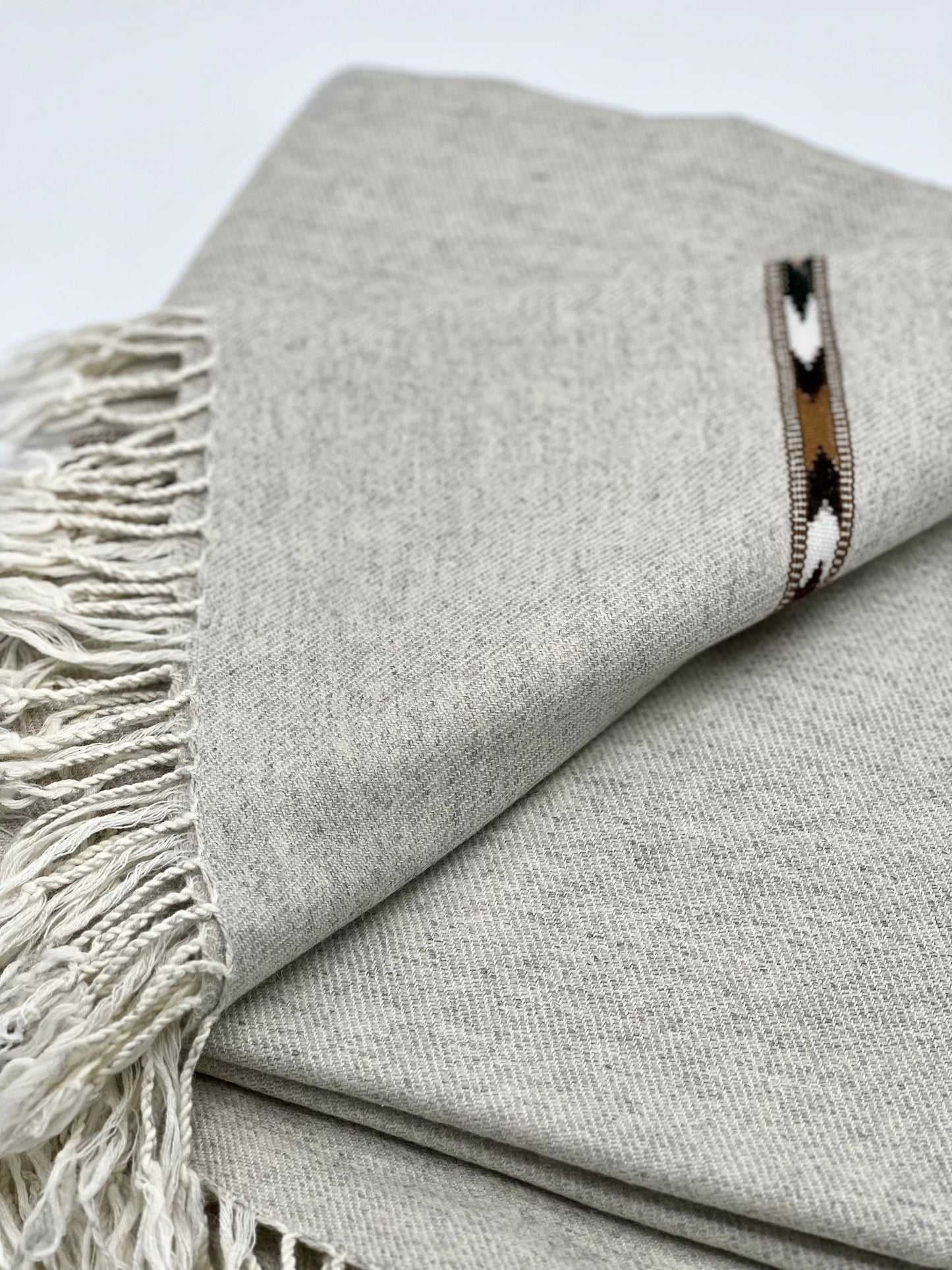 Angora Pure Handmade Woollen Grey Shawl